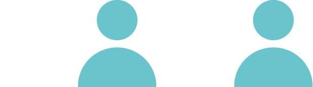 Vier nebeneinander angeordnete minimalistische Mensch-Icons